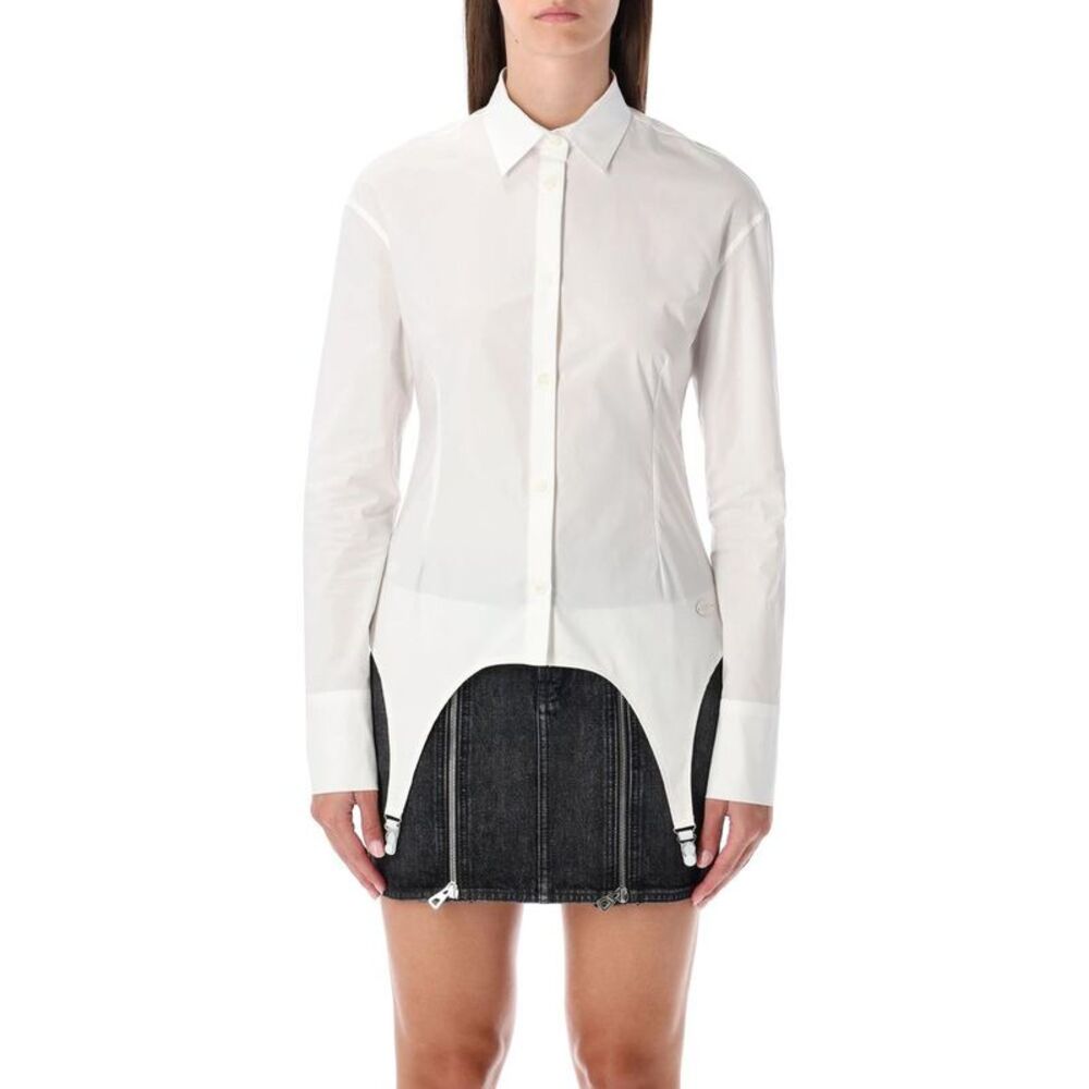 JEAN PAUL GAULTIER Poplin Shirt with Integrated Garter Detail Women WHITE Shirts